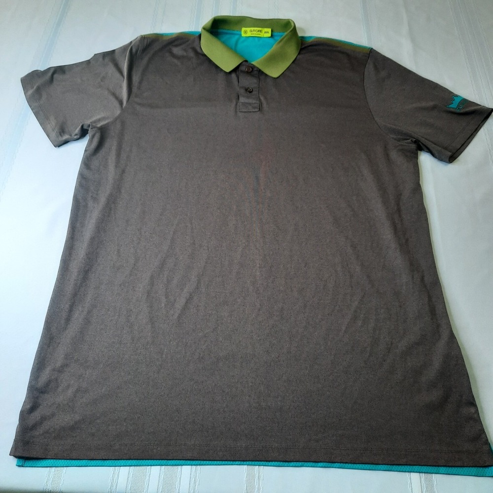 G/Fore G Fore Golf Polo Mens XXL Lightweight Breathable Gray Green Teal Blue